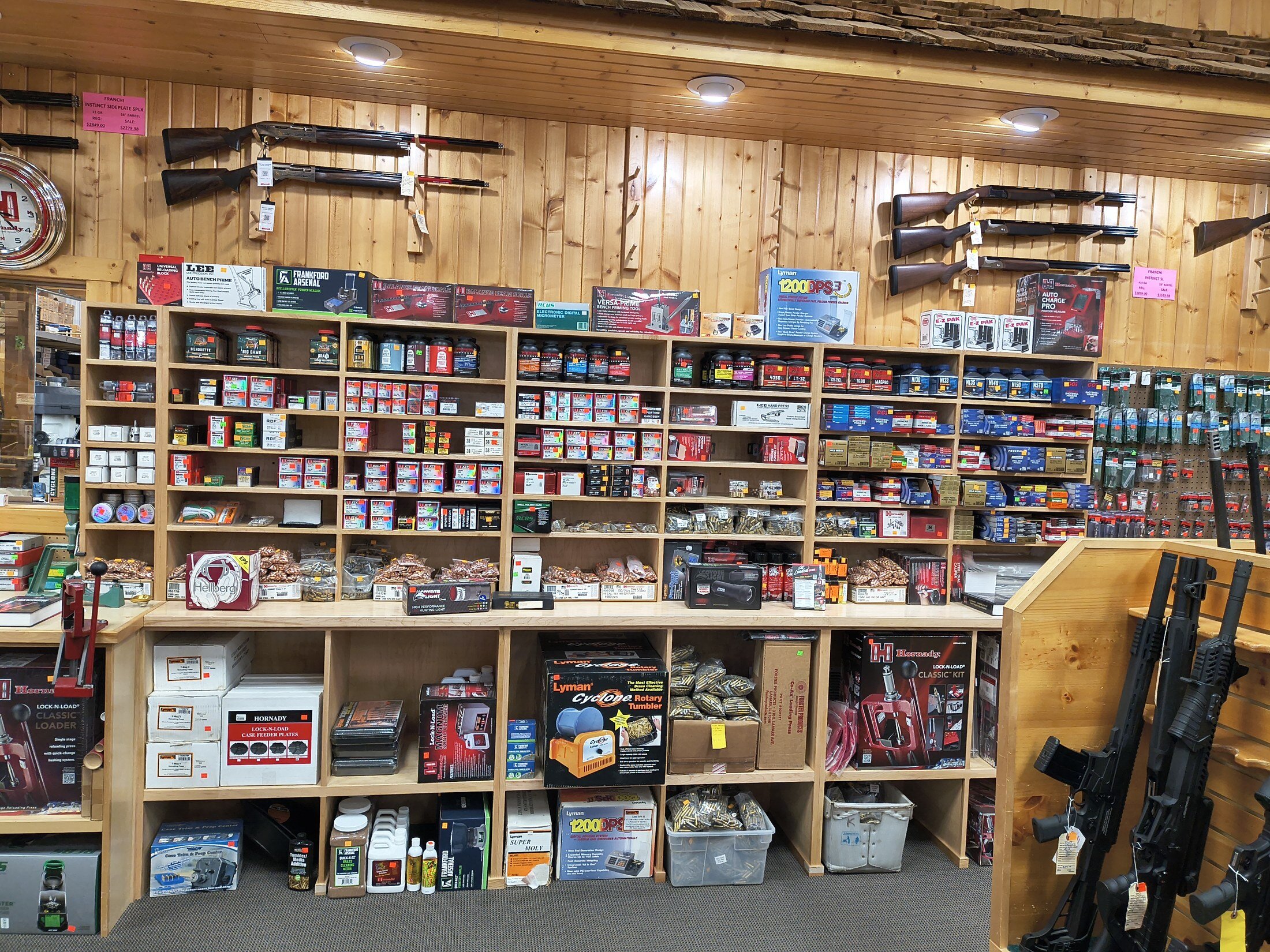 Reloading supplies selection at Kjergaard Sports