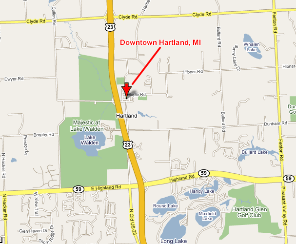 Map of Hartland, MI. Companion Animal Hospital