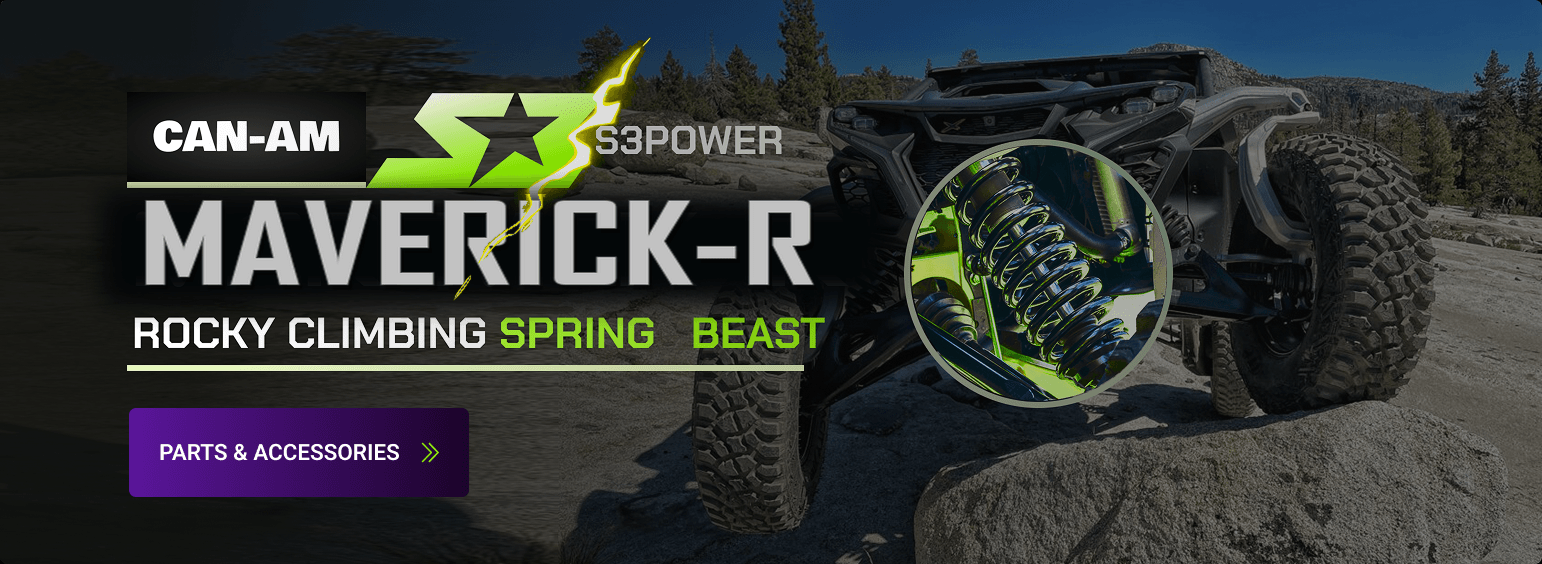 Can-Am Maverick R on rocky terrain
