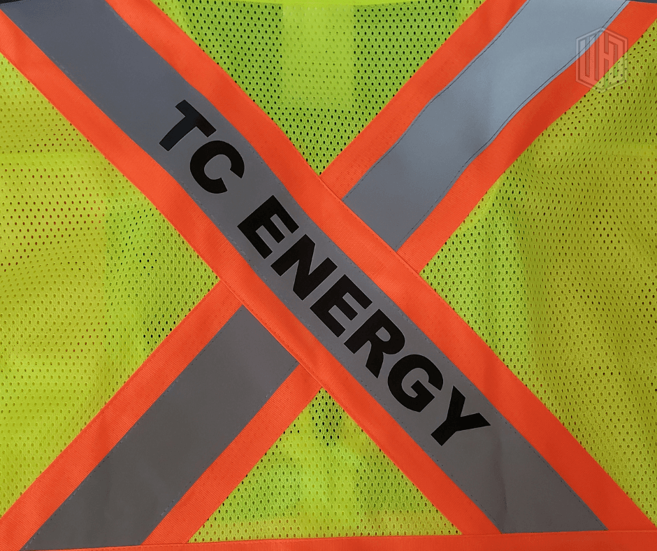 DTF printing example - TC Energy safety vest