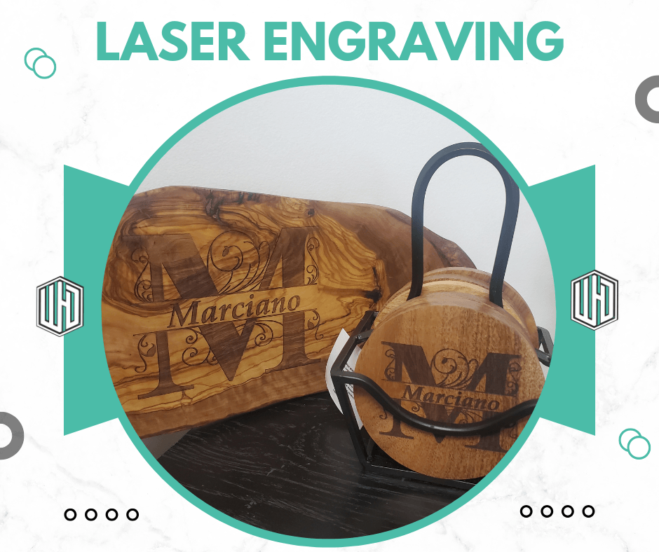 Laser engraving example - Personalized wood cutting boards