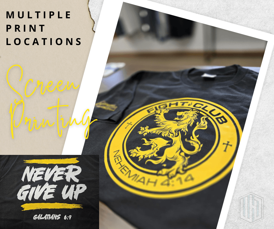 Screen printing example - Fight Club Nehemiah custom design