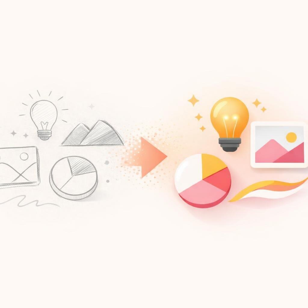 Design transformation from sketch to finished artwork