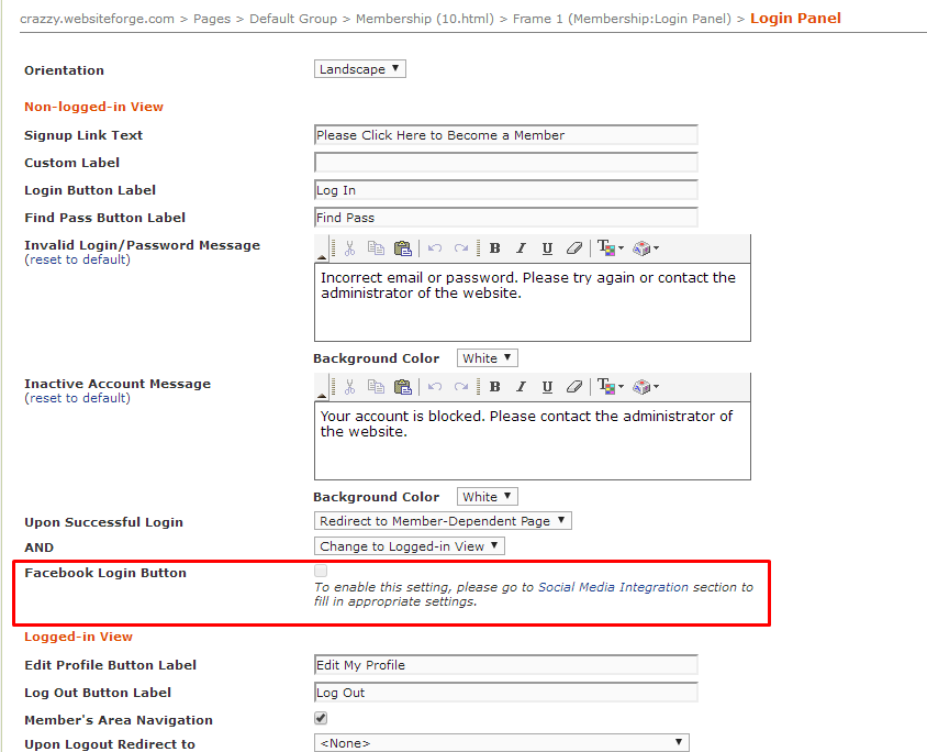 facebook login panel step 4