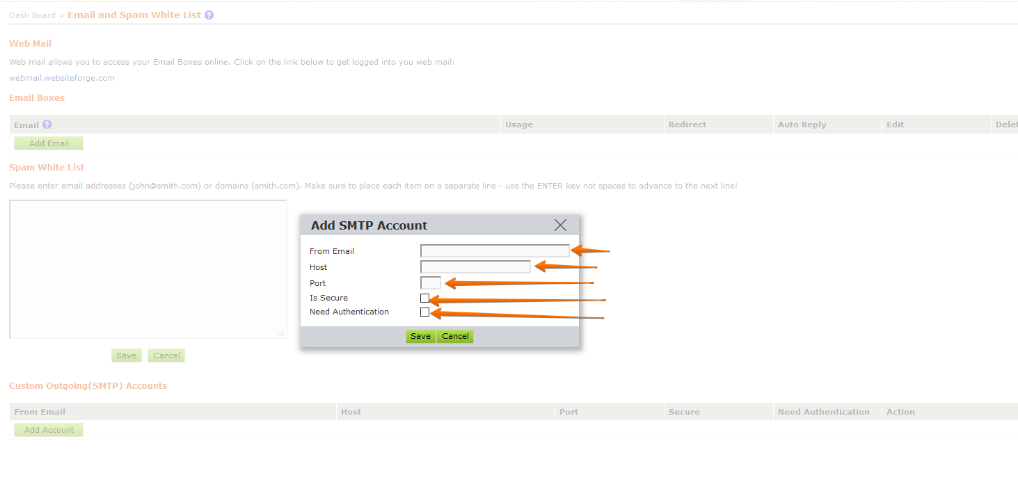 Custom Outgoing Settings 2