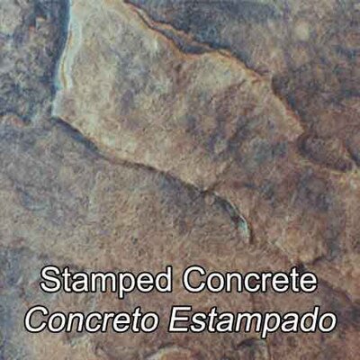 Concreto estampado color hoja seca acabado natural
