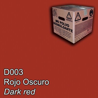 Color rojo oscuro en desmoldante en polvo para concreto estampado