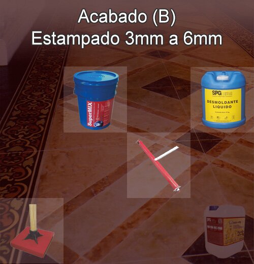 Piso de concreto estampado ultradelgado SPG