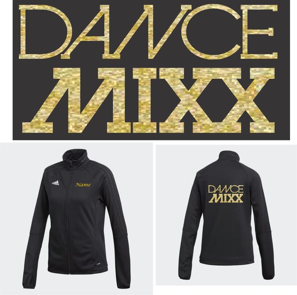 dm 18 warmup back gold glitter print