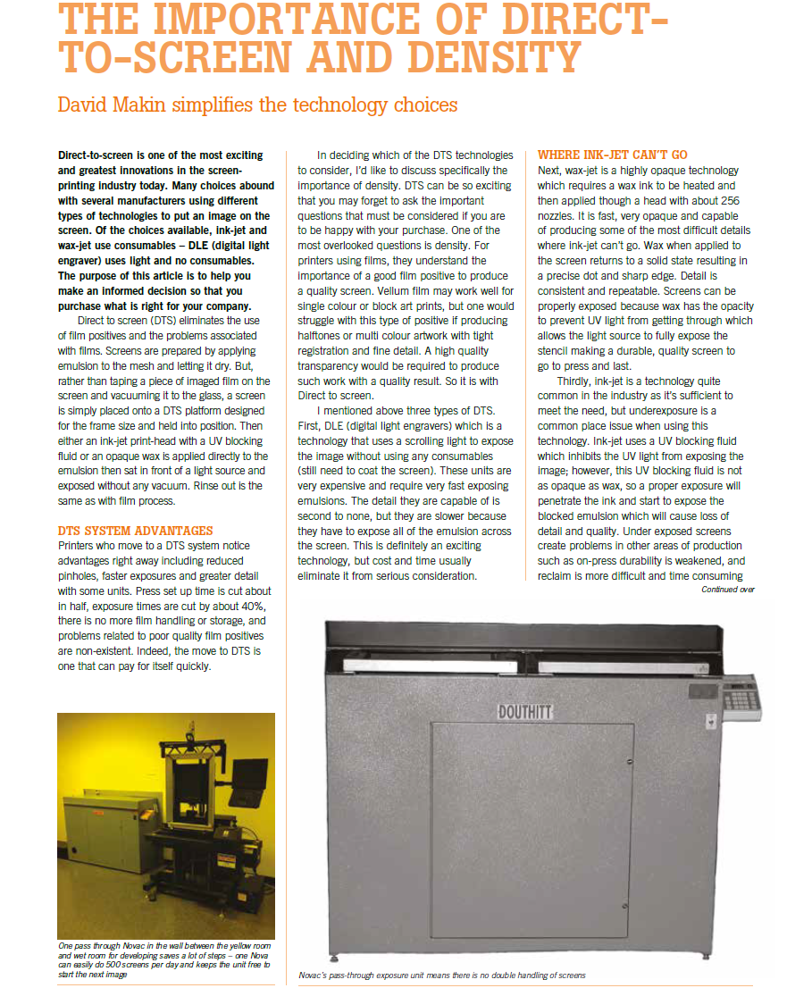 Computer To Screen Imaging - Computer To Screen Printing and Printer ...