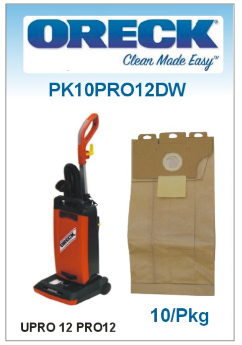 Bag, Oreck- Type Upright, Paper- Commercial UPRO12, UPRO12T, PRO 12, Bissell BG15- 10/Pkg*