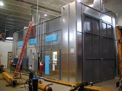 Outside view of the paint booth