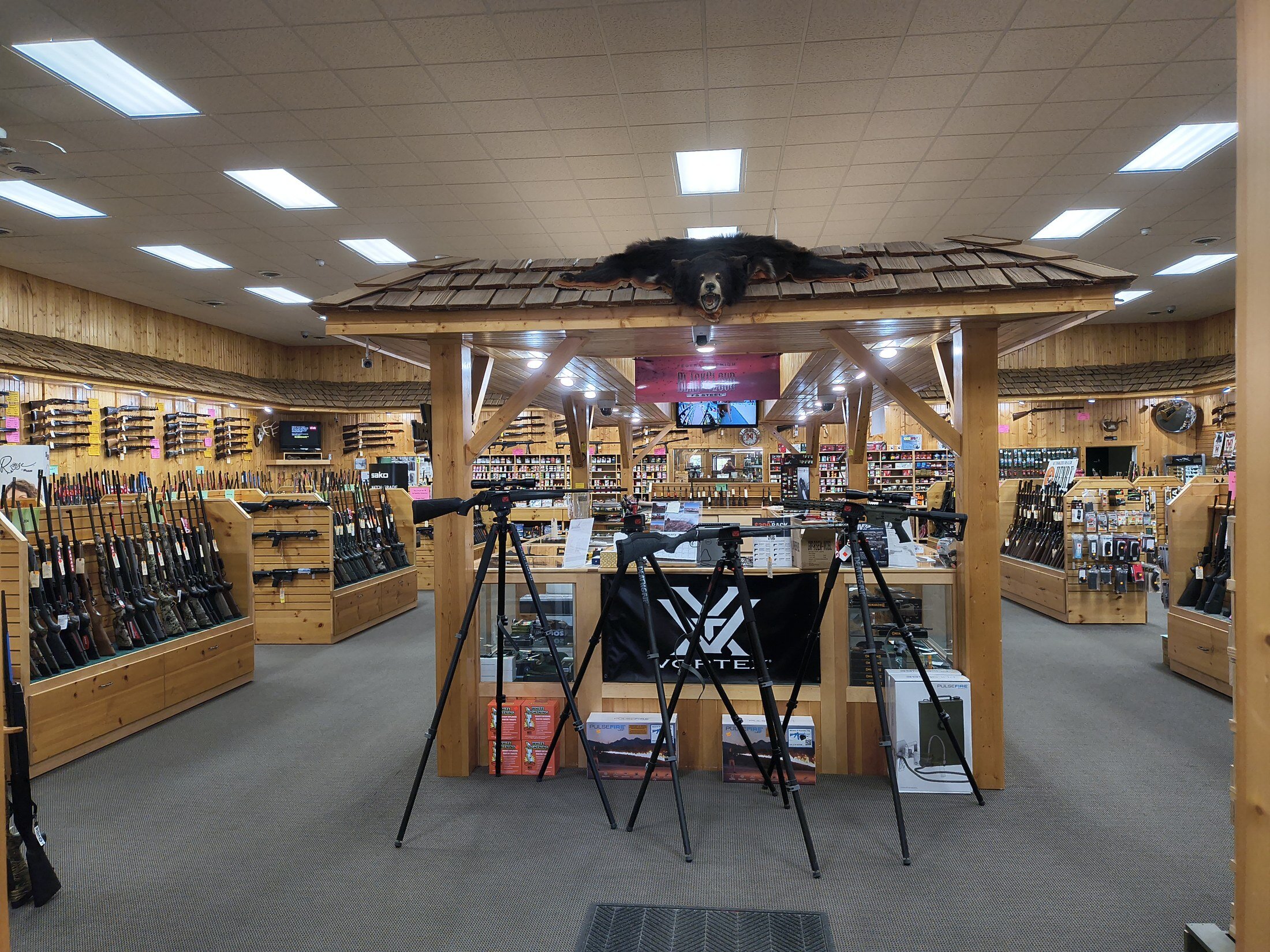 Inside Kjergaard Sports sporting goods store in Lake Benton, Minnesota