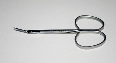 Aebli Corneal Scissor Curved,Angled BL 18mm, OL 97mm(3 7/8")