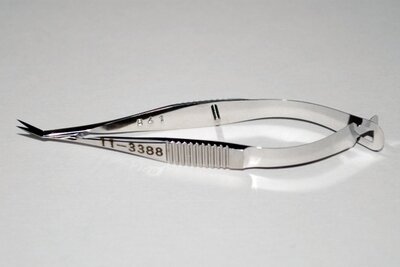 Vannas Capsulatomy Scissors Angled Forward, Flat Handle OL85mm(3 3/8")