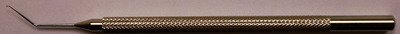 Mackool Phaco Chopper Micro Ball Shaped Blunt tip with Interior Cutting Edge, Angled 10mm from bend to tip, Round Knurled Handle, 114mm Overall Length, Stainless Steel