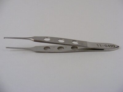 Bishop Harmon Forceps 1x2 teeth, TW 0.8mm OL 85mm(3 3/8")
