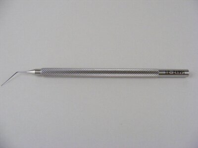 Sinskey II Lens Manipulating Hook .2mm Diameter Blunt tip Reversed, Angled 12mm from bend to tip, Round Knurled Handle, 110mm Overall Length, Stainless Steel