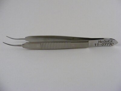 Harms Tying Forceps Curved, Smooth Jaw, Platform JL 7mm, OL 100mm(3 7/8")