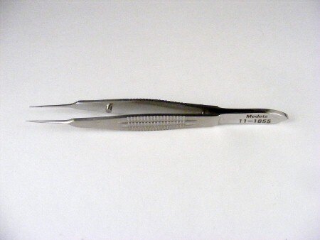 Shepard Tying Forceps Straight with 4mm Tying Platform, Serrated Flat Handle, 108mm Overall Length, Stainless Steel