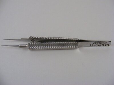 Tennant Tying Forceps, Delicate Straight, Smooth Jaw, Platform length 6.0mm Round Knurled Handle, OL 100mm(3 7/8")