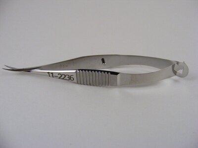 McPherson-Vannas Iris Scissors Sharp Pointed Tips, Curved Overall Length 85mm(3 3/8")