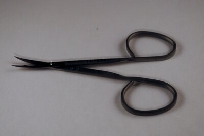 Iris Scissor, Curved Ribbon Type,Large Blades Pointed BL 25mm, OL 105mm(4 1/8")