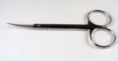Eye Scissor Standard Blades, Pointed Tips, Curved OL104mm(3 1/2")