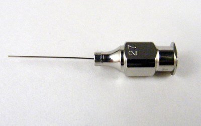 Scheie Anterior Chamber Cannula 27ga, Straight Blunt Tip, 20mm Overall Length