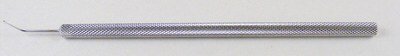 Bechert nucleus rotator, 4 7/8", angled 7mm shaft, y-shaped rotator tip, round handle
