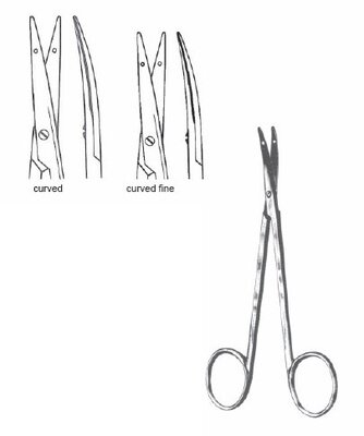 Littler Scissors 4 3/4" cvd w/eye for suture