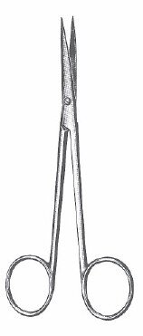 Jones Dissecting Scissors 5 1/2" cvd serr blade deli