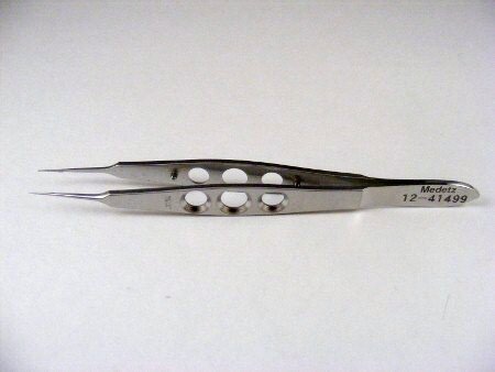 Jaffe-Castro Suture Forceps 1x2 teeth, w/Platform OL 110mm(4 3/8")