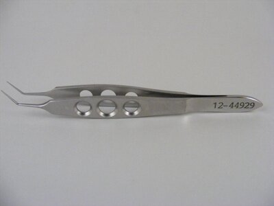 Kelman McPherson Tying Forceps, Angled, Smooth, Wide Handle Tip 7.5mm OL 100mm(3 7/8")