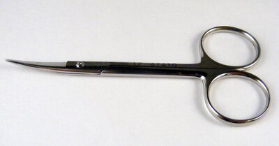 Eye Scissor Standard Blades, Pointed Tips,Curved OL104mm(3 1/2")