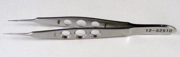 Jaffe-Castroviejo Suture Forceps 1x2 teeth, w/Platform OL 110mm(4 3/8") .3mm