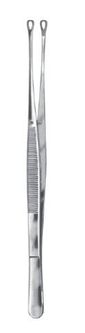 Singley Tissue Fcps 7" fenestrated serr