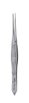 Eye Dressing Forceps 4″ straight serrated