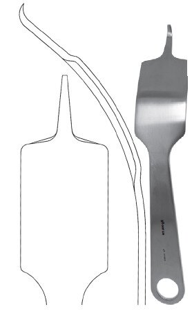 Hohmann Retr 9 1/2" x 43mm long straight end 1 hole