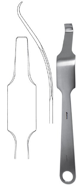 Hohmann Retr 11" x 35mm straight end 1 hole