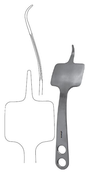 Hohmann Retr 10 1/2" x 70mm rounded end 2 holes