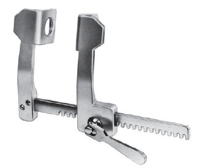 Finochietto Rib Spreader alum 1 1/8" x 1 3/4" with 5 1/2" opening
