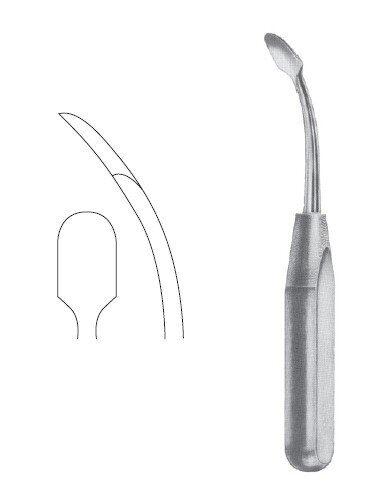 Periosteal Elev 7 1/4" ang 14mm cvd sharp edge phen hdl