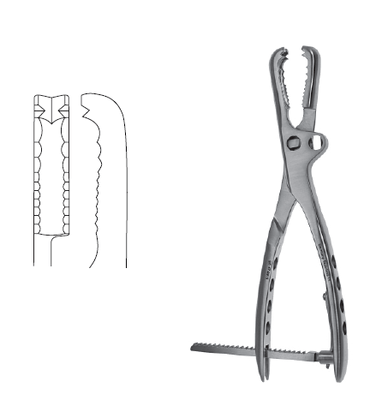 Farabeuf Lambotte Forceps 7 1/2" adj jaw w/ratchet