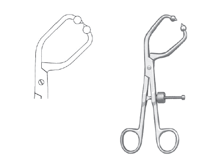 Pelvic Reduction Fcps 7 3/4" ang short ball tips
