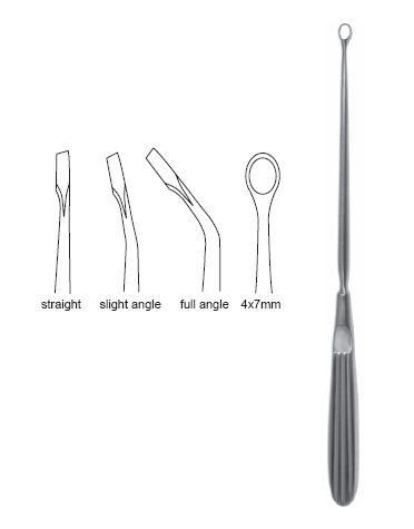 Semmes Ring Curette 9" full ang 5x7mm s/b