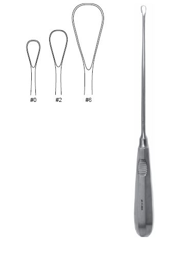 Ring Curette 10 1/2" str #6 14mm s/b