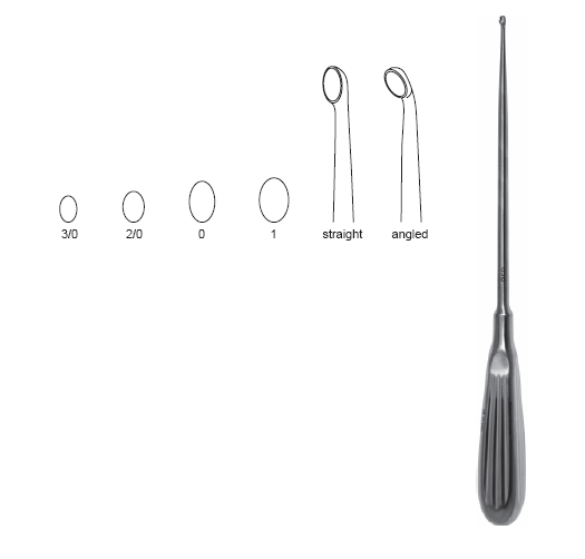 Bushe Curette 10" ang #0 (5.2mm)