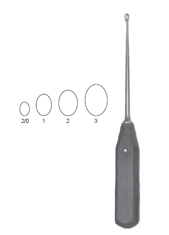 Volkmann Long Curette 11" str #0 phen hdl