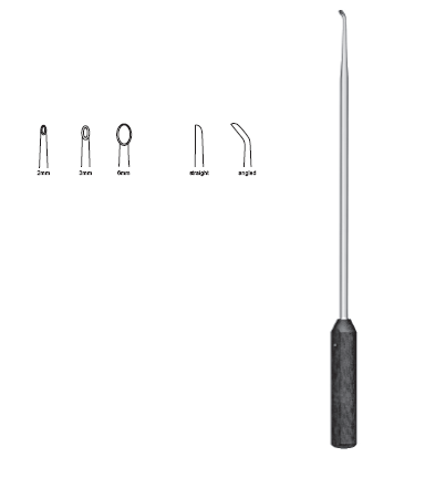 Brun Curette 17" ang 2mm oval phen handle